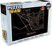 Puzzel Kaart - Heerlen - Luxe - Goud - Zwart - Legpuzzel - Puzzel 500 stukjes