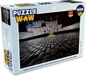 Puzzel Ingang van het Kasteel van Edinburgh bij nacht in Schotland - Legpuzzel - Puzzel 1000 stukjes volwassenen