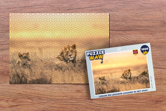 Puzzle Lions - Herbe - Ciel - Puzzle - Puzzle 1000 pièces adultes