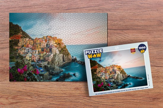 Puzzle Les maisons authentiques sur la montagne et l'eau bleue des Cinque Terre - Puzzle - Puzzle 1000 pièces adultes - Sinterklaas cadeaux - Sinterklaas pour les grands enfants