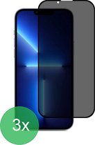 Geschikt Voor: iPhone 13 Pro Max Privacy Full Screenprotector 3x - screen protector - volledige glas - bescherming - beschermglas - Anti Spy - ZT Accessoires