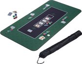 Relaxdays pokerkleed - 180 x 90 cm - pokermat - Texas Hold'em - kaartkleed - antislip - groen