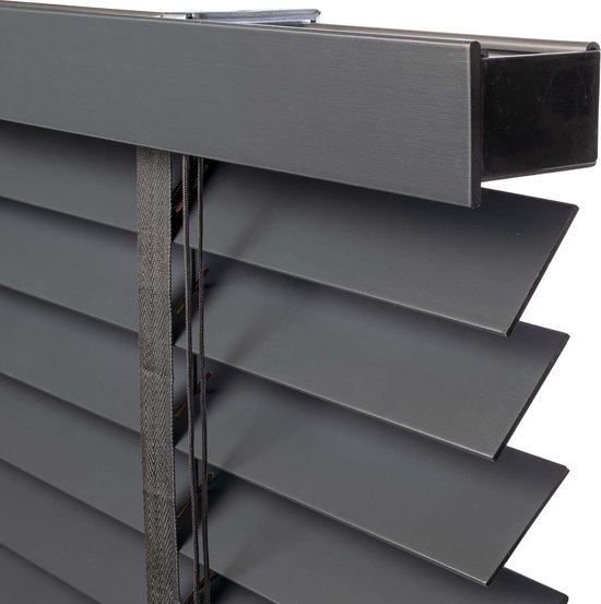 Dutchblinds PVC Jaloezieën 50mm - Antraciet - 90 X 175 Cm Raamdecoratie Op Maat