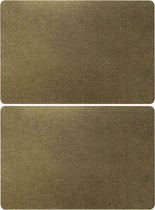 Set van 2x stuks rechthoekige placemats goud met glitters 43,5 x 28,5 cm  - Placemats/onderleggers - Tafeldecoratie