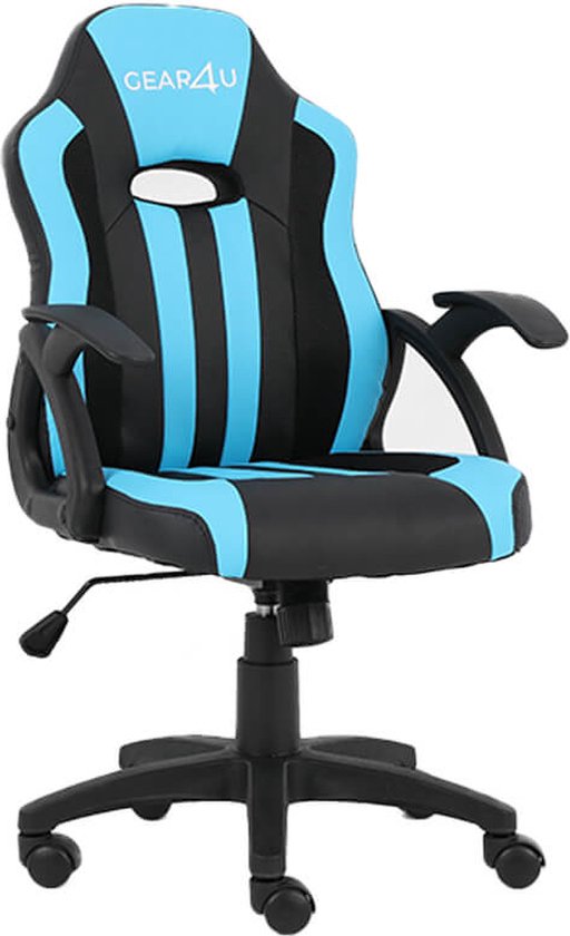 Gear4U Junior Hero gaming stoel - gamestoel voor kinderen / game stoel voor kinderen - zwart / blauw