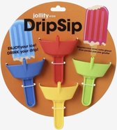 Jollity Kids DripSip - Kunststof - Multicolor - 4 Stuks - Ijsjeshouder - Assorti - Druppelvrije ijslollyhouder