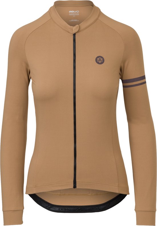 AGU Solid Fietsshirt Lange Mouwen Trend Dames - Leather - M