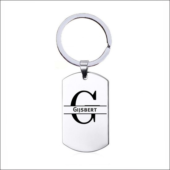 Porte-clés en acier inoxydable avec nom - Gijsbert