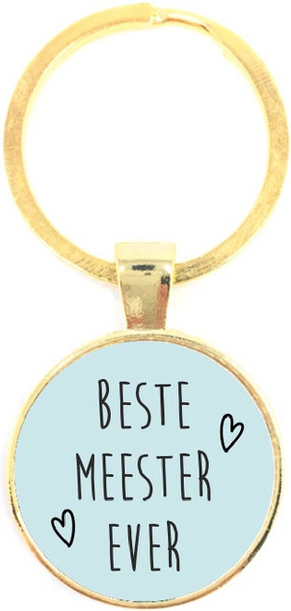 Sleutelhanger Glas - Beste Meester Ever
