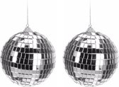 16x Kerst discobal zilver 10 cm - kerstbal