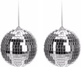 2024, boule à facettes, boule disco 6pcs, boule suspendue en argent de 6  cm, boule disco argentée, boules à facettes argentées, boules disco miroir,  petite boule à facettes, boule disco