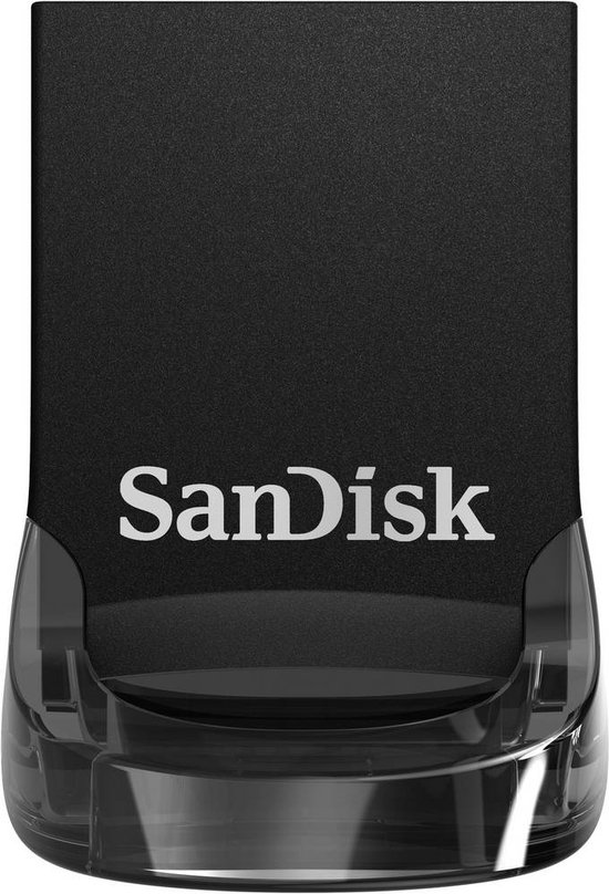 SANDISK Ultra Fit 128 GB - Compacte mini USB-stick - USB 3.1 A - Zwart