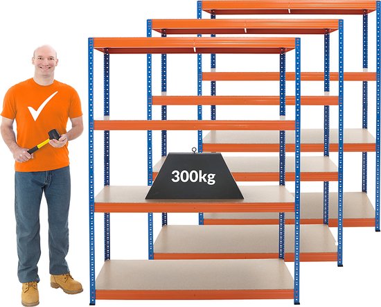 Yaheetech Rekken voor zware lasten 180 x 120 x 60 cm opslag rek 5 planken metalen plank max. belastbaarheid voor elk vak: 175kg zwart