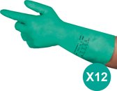 AlphaTec® 37-676 - Chemische beschermende handschoenen, Huishouden, Nitril, M, Groen, 12 paar