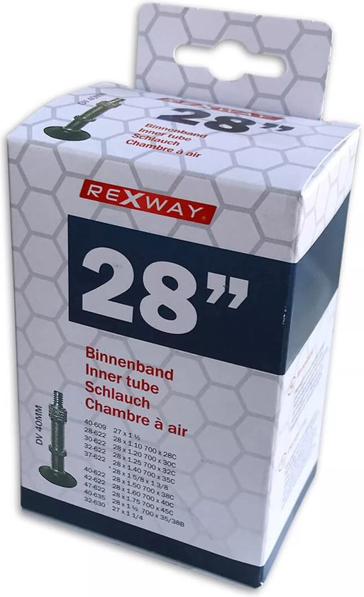 Rexway Bicycle Inner Tube 28 Inch 28 47-609 635 Dunlop Dutch Blitz Valve  40mm Black | bol