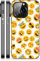 Telefoon Hoesje Super als Cadeautjes voor Meisjes iPhone 14 Pro Backcover Soft Siliconen Hoesje met Zwarte rand Emoji