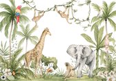 Fotobehang - Behang - Jungle Dieren - Vliesbehang - 152,5 x 104 cm