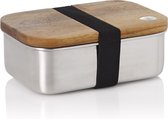 Lunchbox, RVS, Acaciahout, 0.6 L - AdHoc | Cotto