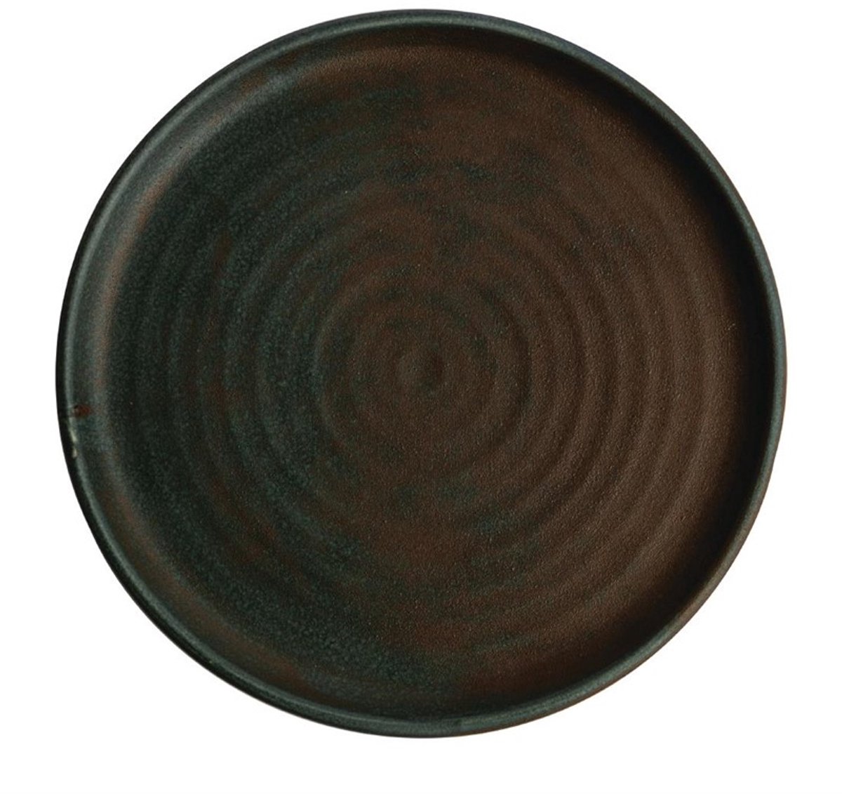 Olympia Canvas ronde borden met smalle rand groen 26,5cm