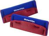 KitchenGrips - FLXAprene pannenlap - pannenhouder - neopreen - set 2 stuks - blauw/rood