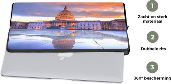 Housse pour ordinateur portable - Capitool - Amérique - Washington - Carré - Housse pour ordinateur portable - Housse pour ordinateur portable - Ordinateur portable - 15 6 pouces