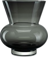 Modern-klassieke stijlvolle glazen vaas van extra dik glas, donkergrijs, serie: ROCHA 18GR