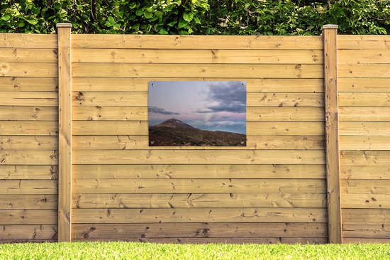 Tuinposters buiten Teide vulkaan in het ochtendlicht in het Nationaal park Teide in Spanje - 90x60 cm - Tuindoek - Buitenposter