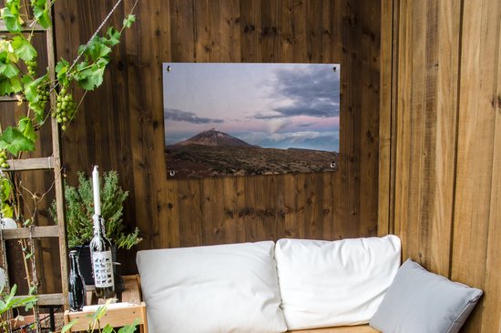 Tuinposters buiten Teide vulkaan in het ochtendlicht in het Nationaal park Teide in Spanje - 90x60 cm - Tuindoek - Buitenposter