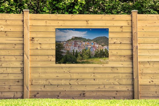 Tuinposter - Tuindoek - Tuinposters buiten - Het uitzicht over Kleurrijke Stad in Sardinië - 120x80 cm - Tuin - GreatGardenPosters