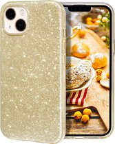 Hoesje Geschikt voor iPhone 14 Glitter Siliconen backcover – Goud