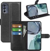 Motorola Moto G62 Hoesje - MobyDefend Kunstleren Wallet Book Case (Sluiting Voorkant) - Zwart - GSM Hoesje - Telefoonhoesje Geschikt Voor Motorola Moto G62