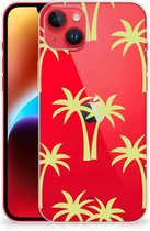 Silicone Case iPhone 14 Plus Telefoonhoesje met Naam Palmtrees