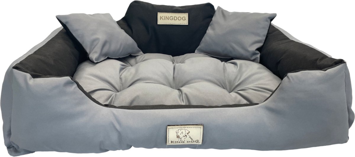 KingDog - Hondenmand Groot - Katten- en Hondenbed - Buitenmaat 100 x 75 - Maat L - Donkergrijs thumbnail 8