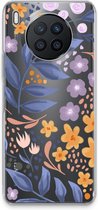 Case Company® - Hoesje geschikt voor Huawei Nova 8i hoesje - Flowers with blue leaves - Soft Cover Telefoonhoesje - Bescherming aan alle Kanten en Schermrand