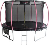 Trampoline - met veiligheidsnet en ladder - 244 cm - roze zwart