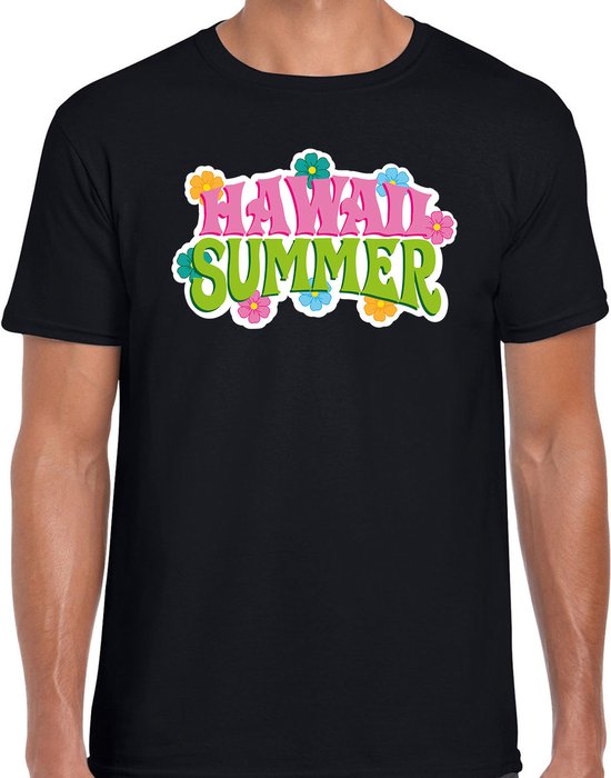 T-shirt d'été Hawaii noir pour homme - Vêtements d'été XL