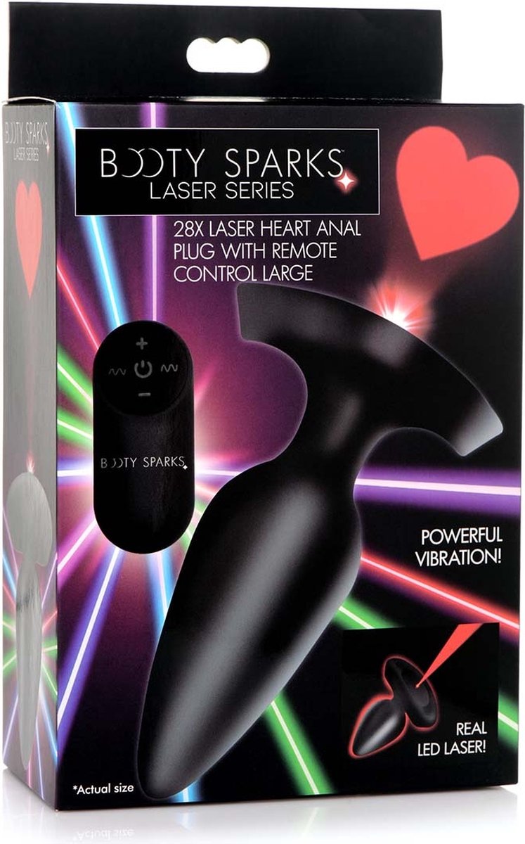 Goedkoopste XR Brands Laser Hart - Butt Plug met Afstandsbediening - Groot black