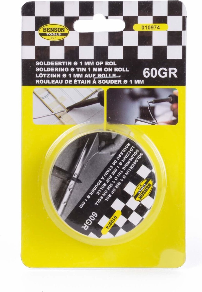 Benson Soldeertin - 1 mm - 8M Rol - met harskern - soldeerbout / solderen – foto 4