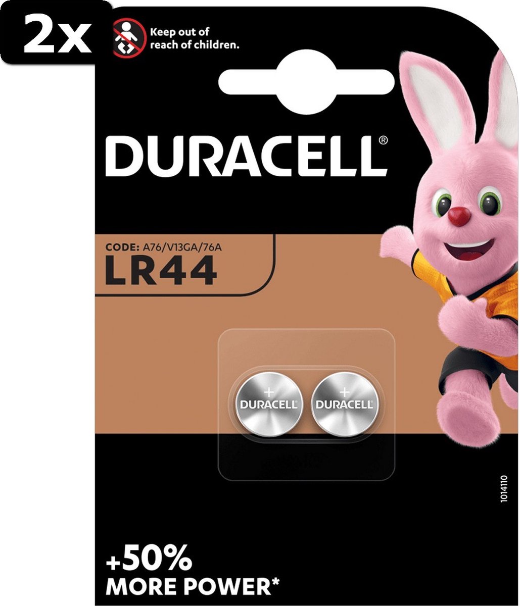 2x Duracell Batterij Lr44 Large Blister 2
