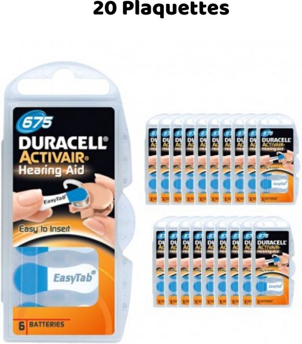 Hoortoestel batterijen Duracell Activair 675, 120 stuks