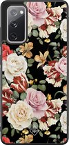 Casimoda® hoesje - Geschikt voor Samsung Galaxy S20 FE - Bloemen flowerpower - Zwart TPU Backcover - Bloemen - Multi