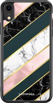 Casimoda® hoesje - Geschikt voor iPhone XR - Marmer strepen - Siliconen/TPU telefoonhoesje - Backcover - Marmer - Multi