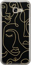 Casimoda® hoesje - Geschikt voor Samsung A5 2017 - Abstract Faces - Backcover - Siliconen/TPU - Zwart