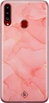 Casimoda® hoesje - Geschikt voor Samsung A20s - Marmer Roze - Backcover - Siliconen/TPU - Roze