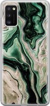Casimoda® hoesje - Geschikt voor Samsung A41 - Groen marmer / Marble - Backcover - Siliconen/TPU - Groen