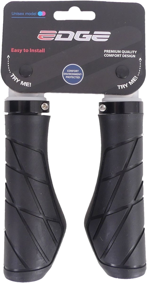 Handvatset Edge Urban - 135/135mm - met lockring - zwart