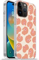 Geschikt voorApple Iphone 14 Pro - Softcase hoesje - Bloem - Patroon - Abstract - Siliconen Telefoonhoesje