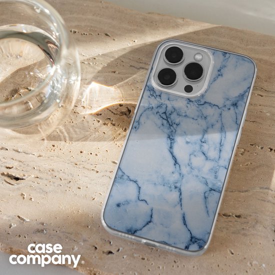 Case Company® - Hoesje geschikt voor Samsung Galaxy A12 hoesje - Blauw marmer - Soft Cover Telefoonhoesje - Bescherming aan alle Kanten en Schermrand