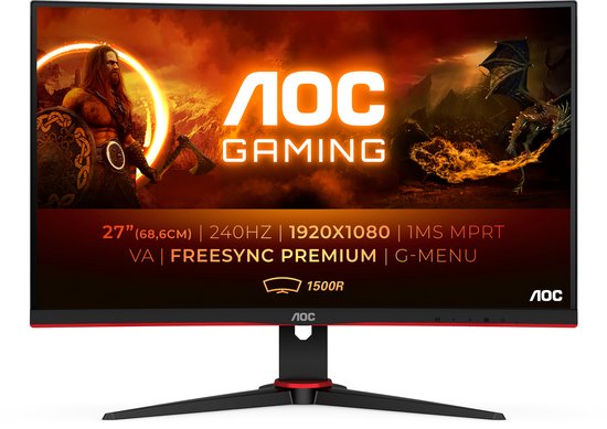 AOC C27G2ZE - Full HD Curved Gaming Monitor - 240hz - 27 Inch