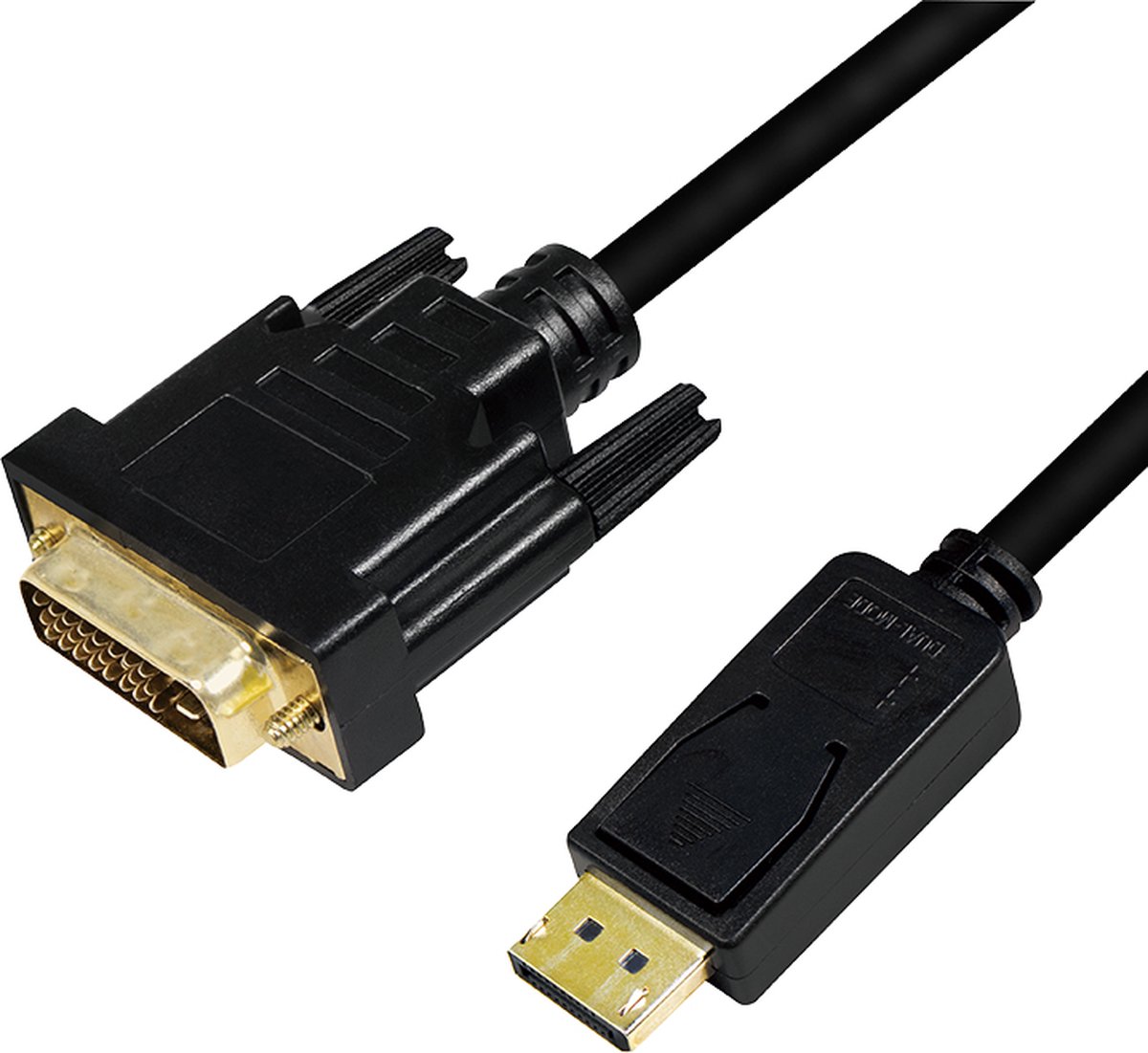 LogiLink CV0133 kabeladapter/verloopstukje DisplayPort DVI Zwart